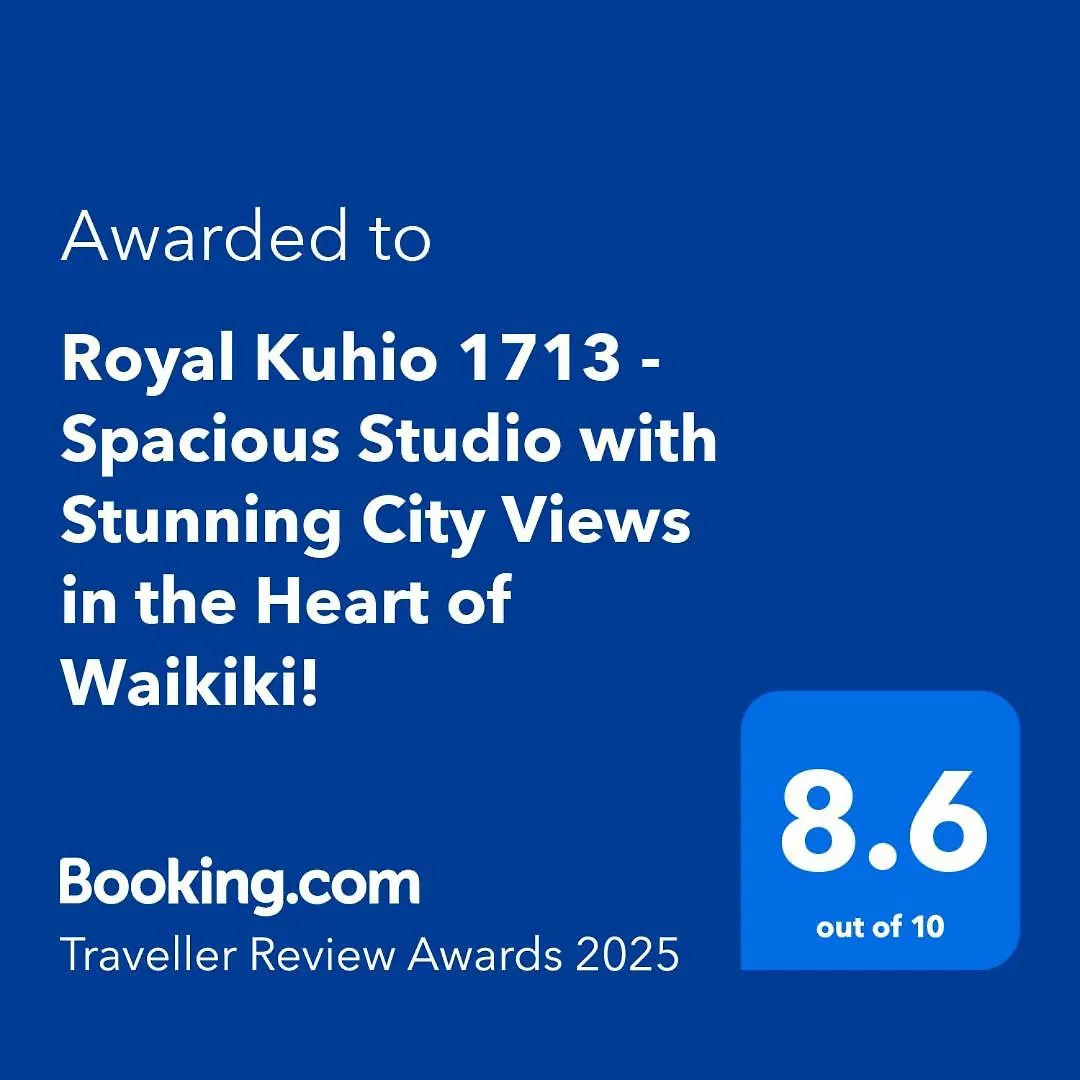 Royal Kuhio 1713 - Spacious Studio With Stunning City Views In The Heart Of Waikiki! Honolulu